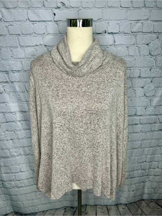 First Love Sweaters - First Love Sweater Womens Medium Oatmeal Cowl Neck Oversized Cozy Knit Tunic